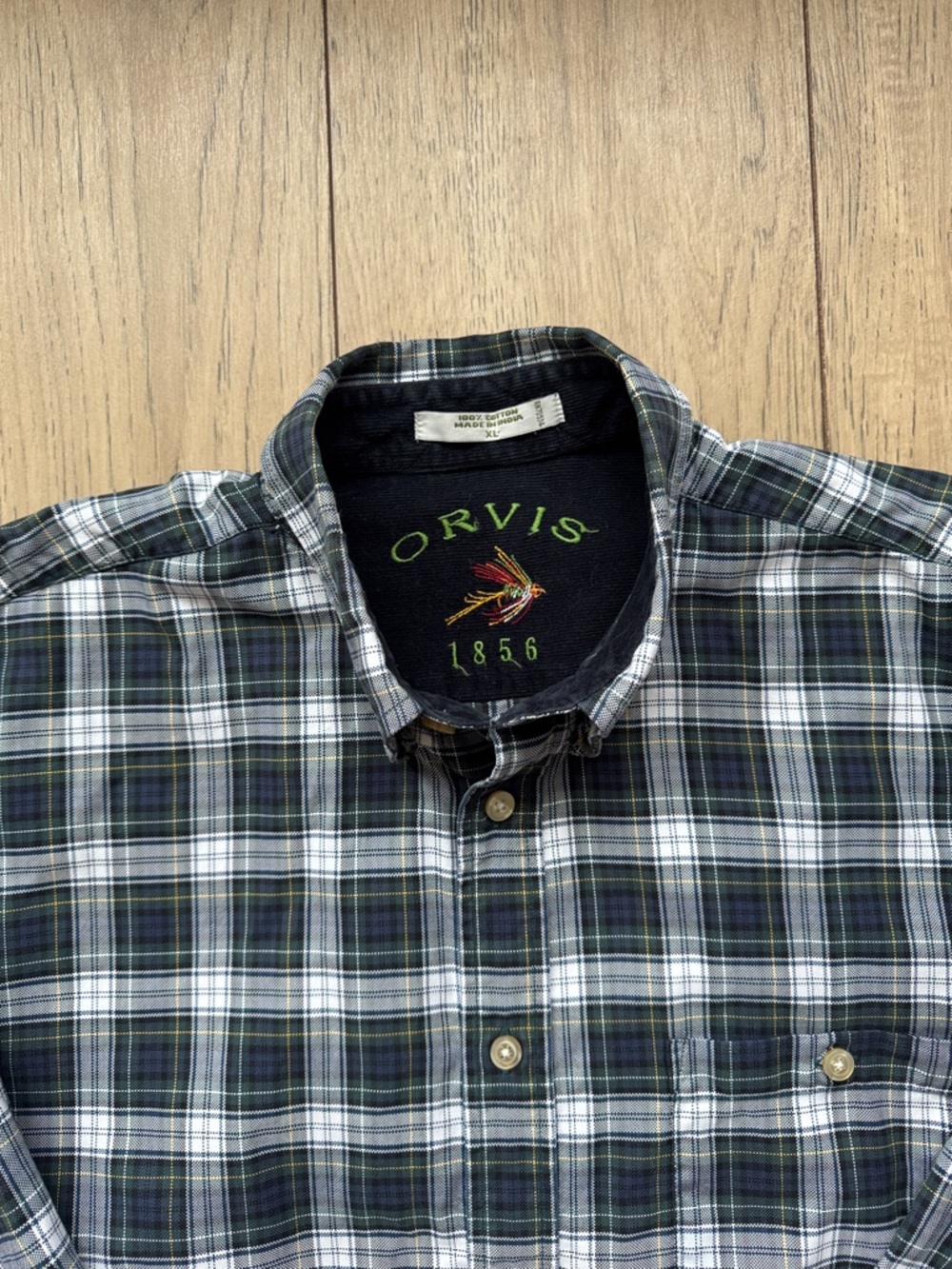 Orvis Plaid Shirt Men’s XL Button Down Long Sleeve Cotton Outdoor Fishing